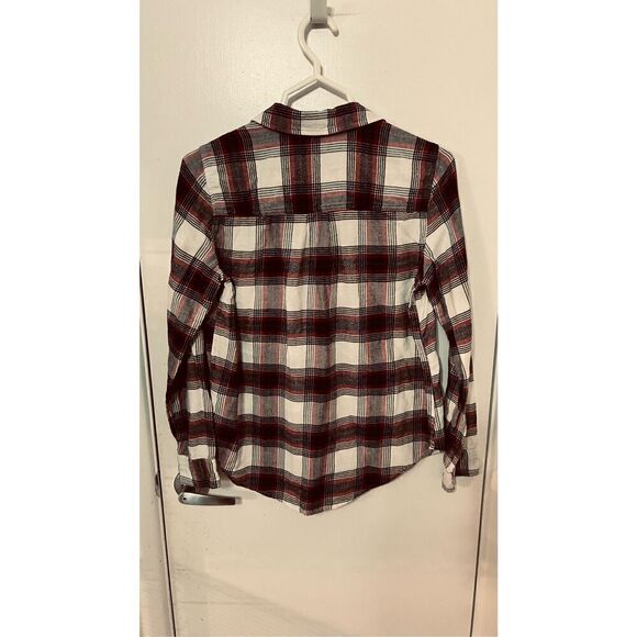 Abercrombie & Fitch Red White Black Plaid Button Down Flannel Shirt Top SZ S - Picture 8 of 10
